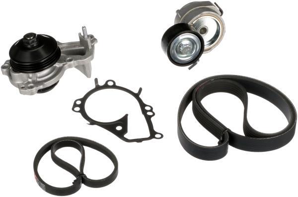 Pompe à eau+Jeu de courroie trapézoïdale à nervures (Pompe à eau et courroie accessoires) GATES KP136PK1070