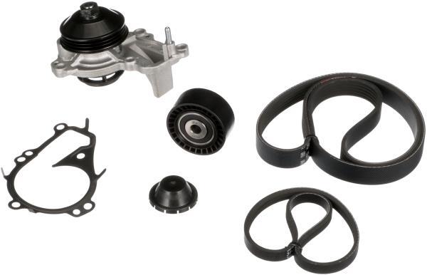Pompe à eau+Jeu de courroie trapézoïdale à nervures (Pompe à eau et courroie accessoires) GATES KP16PK848SF