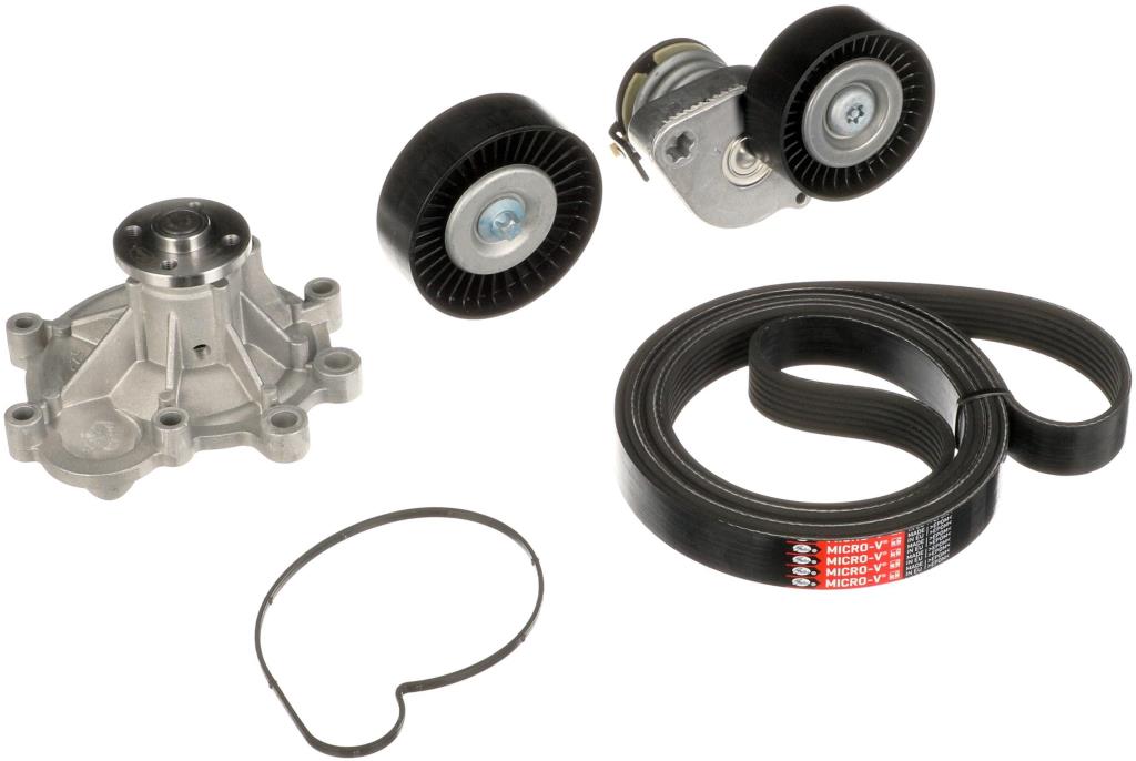 Pompe à eau+Jeu de courroie trapézoïdale à nervures (Pompe à eau et courroie accessoires) GATES KP17PK2418