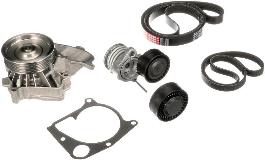Pompe à eau+Jeu de courroie trapézoïdale à nervures (Pompe à eau et courroie accessoires) GATES KP26PK1835XS