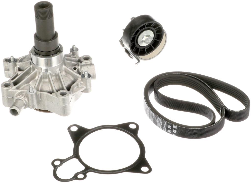 Pompe à eau+Jeu de courroie trapézoïdale à nervures (Pompe à eau et courroie accessoires) GATES KP56PK1218
