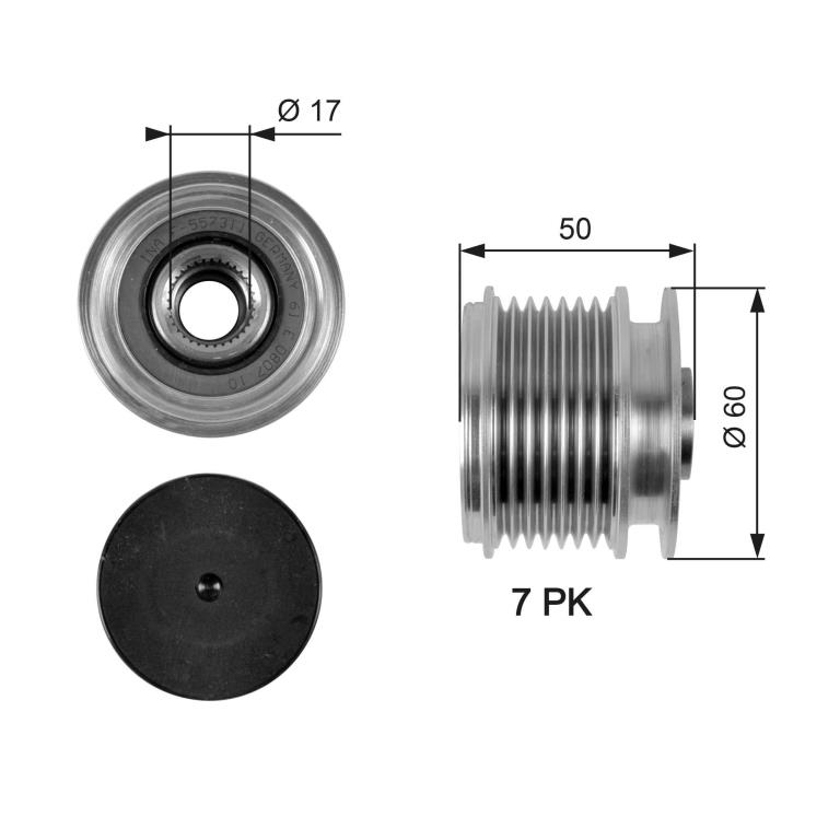Rueda libre alternador GATES ref. OAP7058