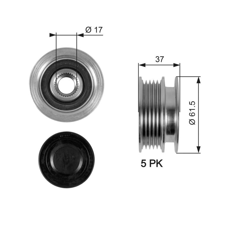 Rueda libre alternador GATES ref. OAP7067