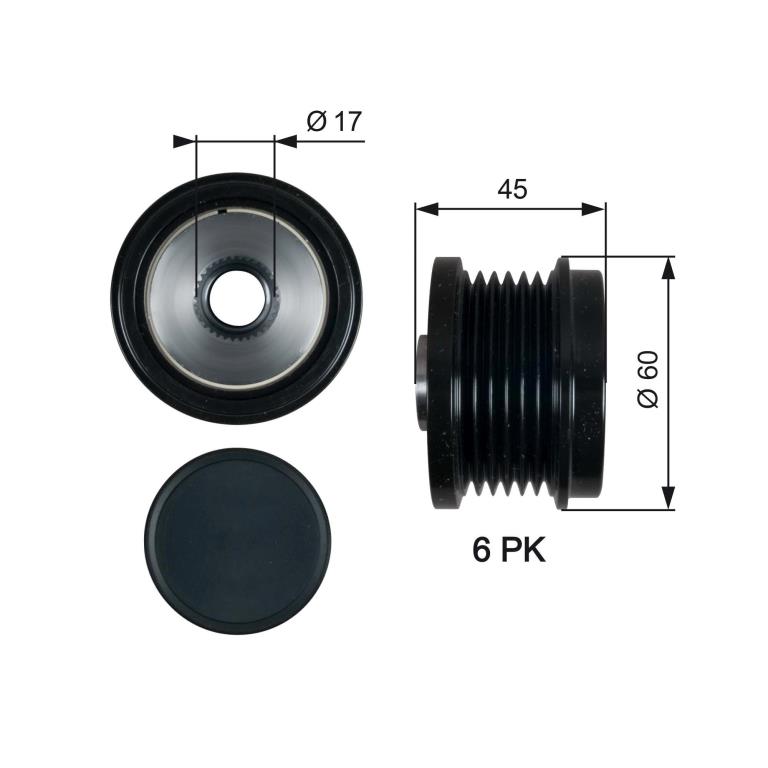 Rueda libre alternador GATES ref. OAP7155