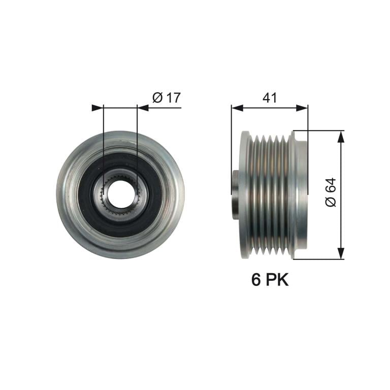 Rueda libre alternador GATES ref. OAP7161