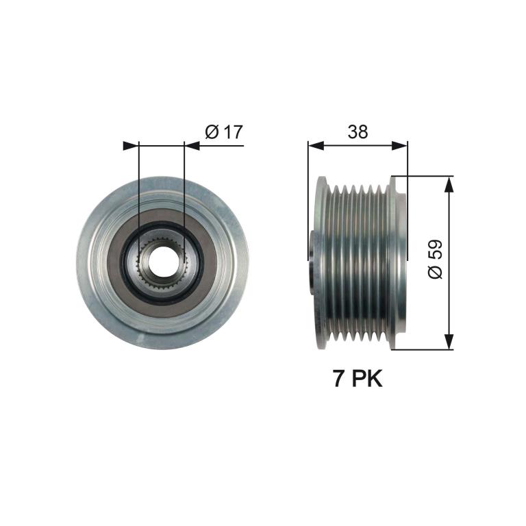 Rueda libre alternador GATES ref. OAP7169