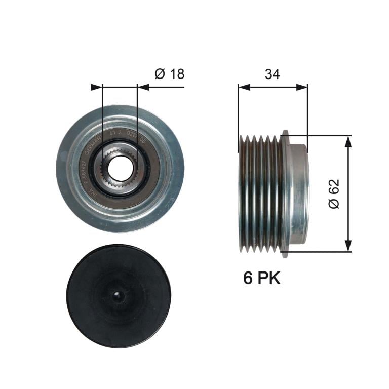Rueda libre alternador GATES ref. OAP7203