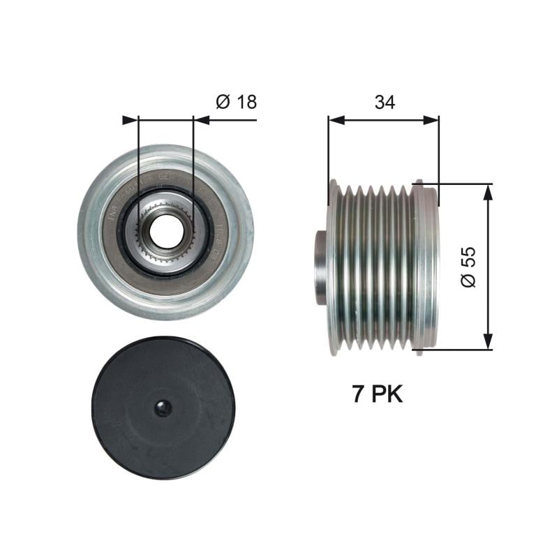 Rueda libre alternador GATES ref. OAP7213