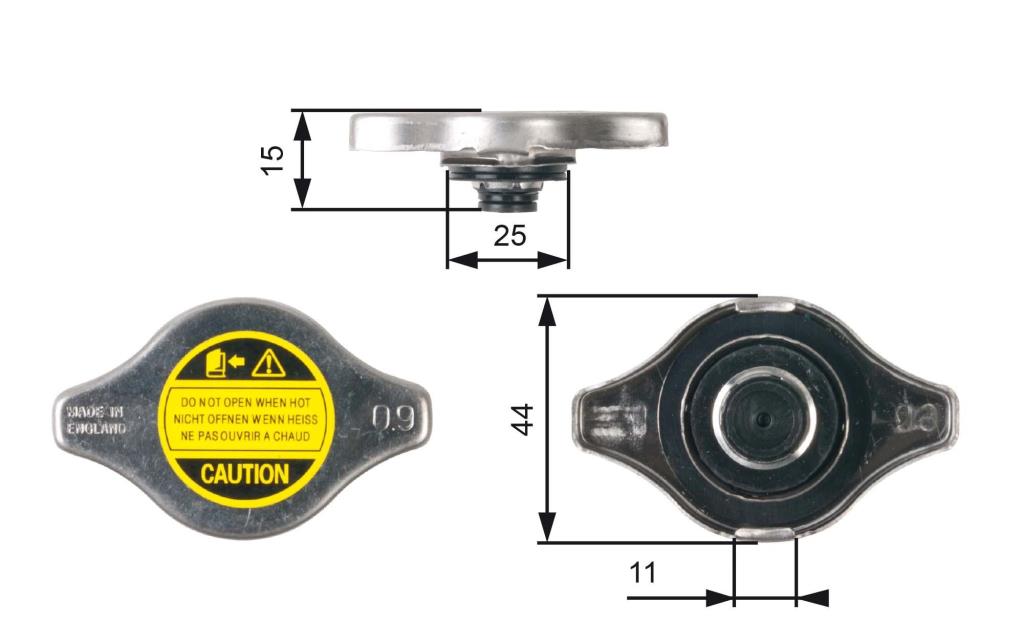 Bouchon De Radiateur Gates RC112 - Pièce Cruciale Pour Le Système De Refroidissement Auto