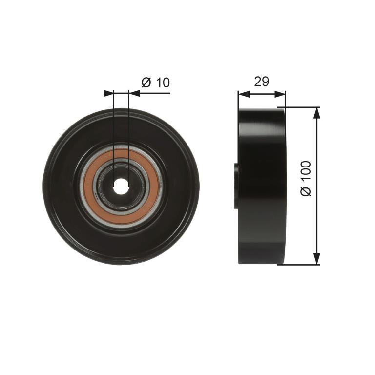 Galet enrouleur de courroie d'accessoire GATES ref. T36008