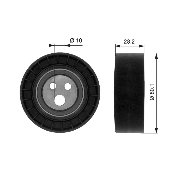 Galet enrouleur de courroie d'accessoire GATES ref. T36016