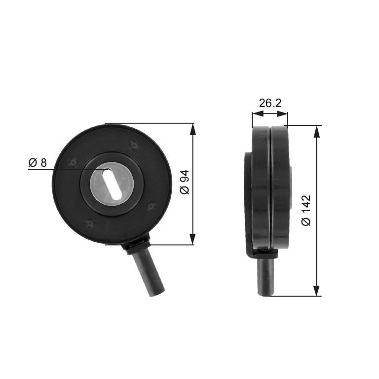 Rolo tensor da correia trapezoidal estriada GATES ref. T36022