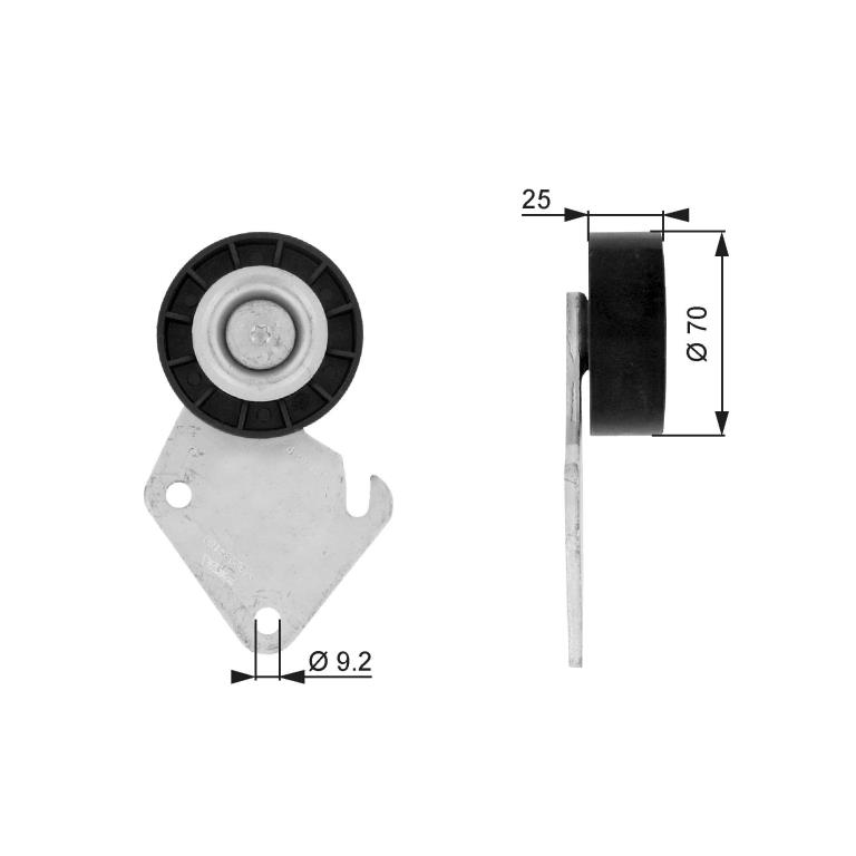 Galet enrouleur de courroie d'accessoire GATES ref. T36068