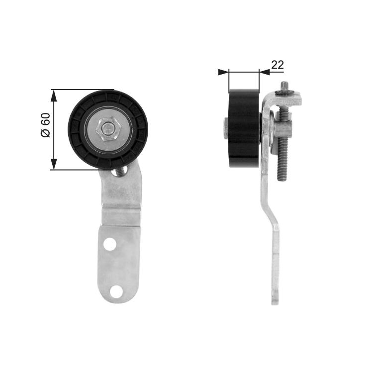 Galet enrouleur de courroie d'accessoire GATES ref. T36074