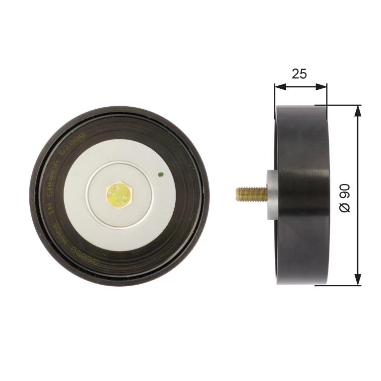 Galet enrouleur de courroie d'accessoire GATES ref. T36080