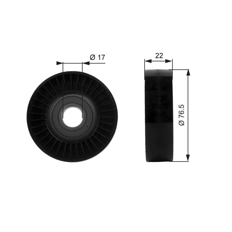 Galet enrouleur de courroie d'accessoire GATES ref. T36183