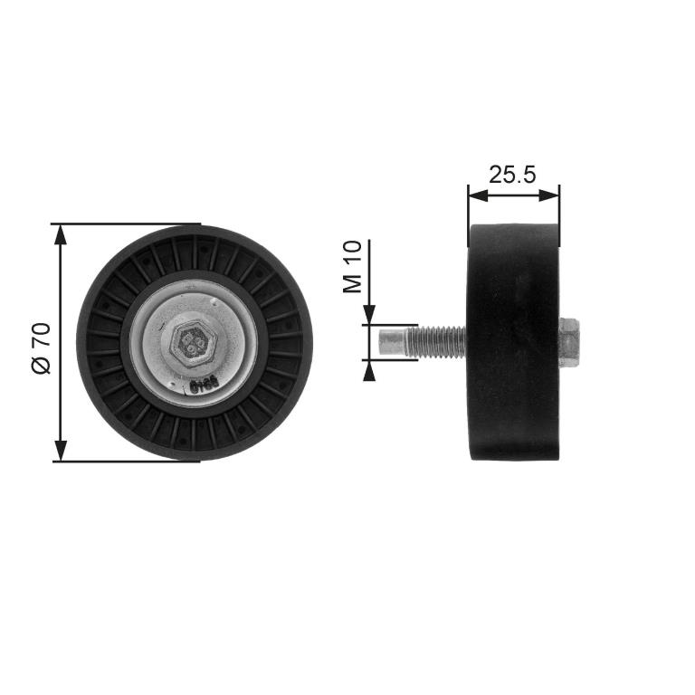Galet enrouleur de courroie d'accessoire GATES ref. T36199