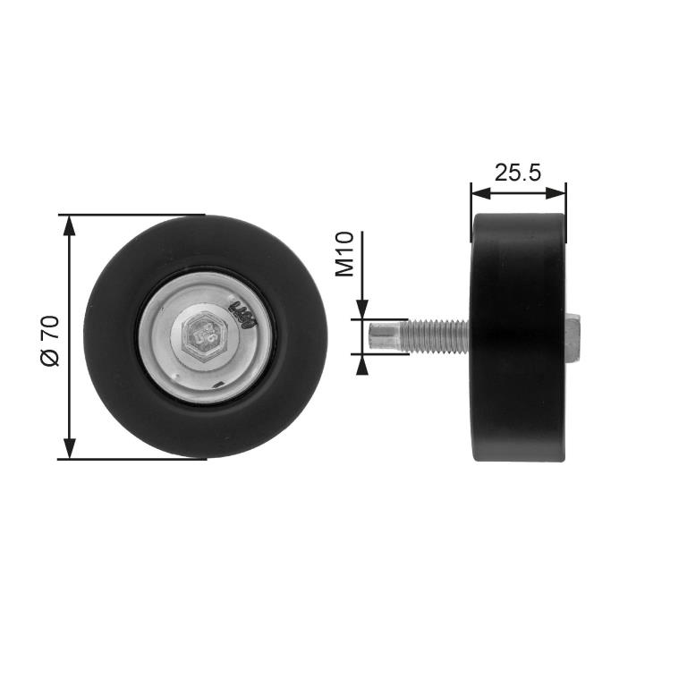 Galet enrouleur de courroie d'accessoire GATES ref. T36200