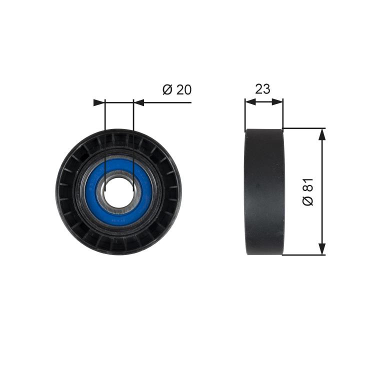 Galet enrouleur de courroie d'accessoire GATES ref. T36208