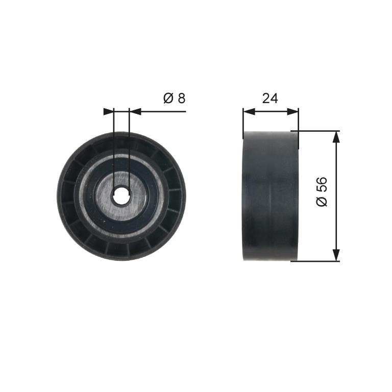 Galet enrouleur de courroie d'accessoire GATES ref. T36362