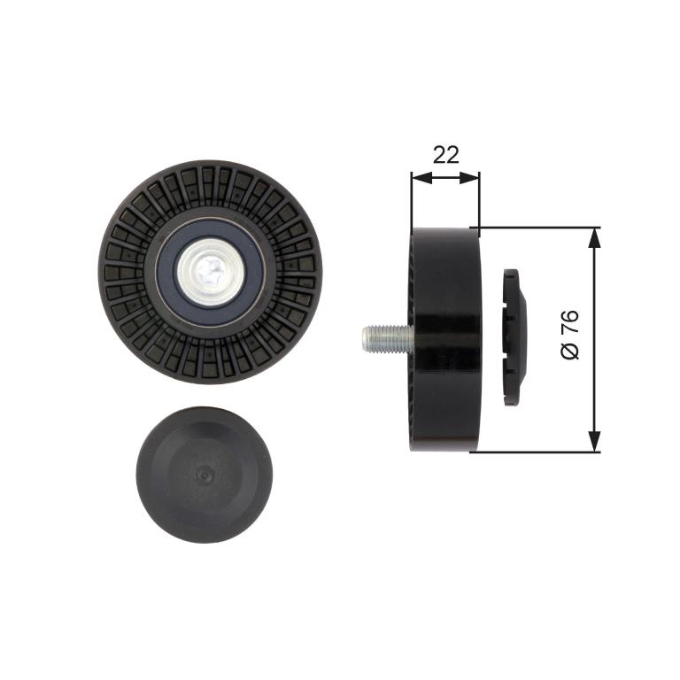 Galet enrouleur de courroie d'accessoire GATES ref. T36389