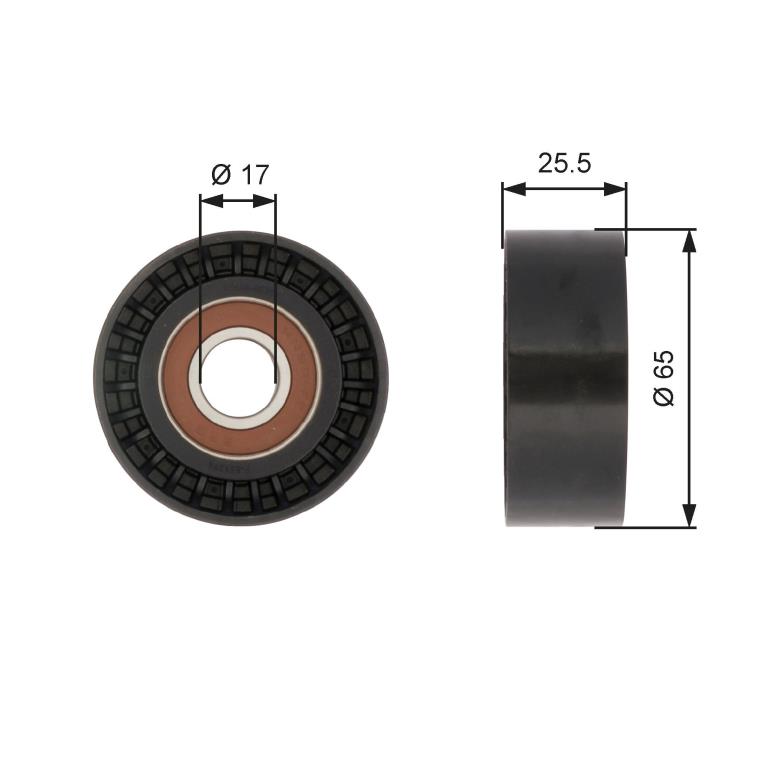 Galet enrouleur de courroie d'accessoire GATES ref. T36394