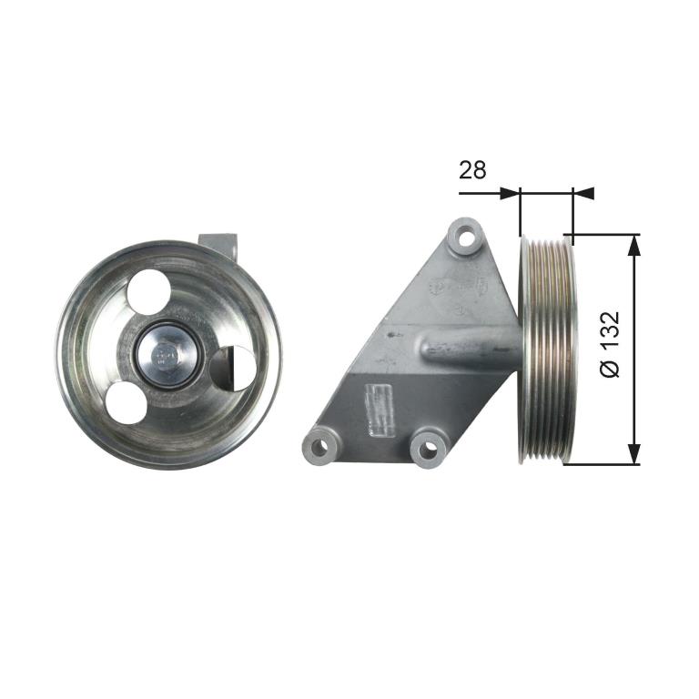 Galet enrouleur de courroie d'accessoire GATES ref. T36428