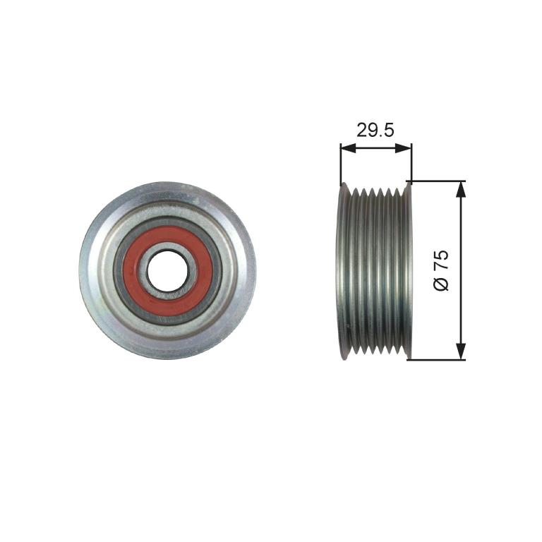 Galet enrouleur de courroie d'accessoire GATES ref. T36447