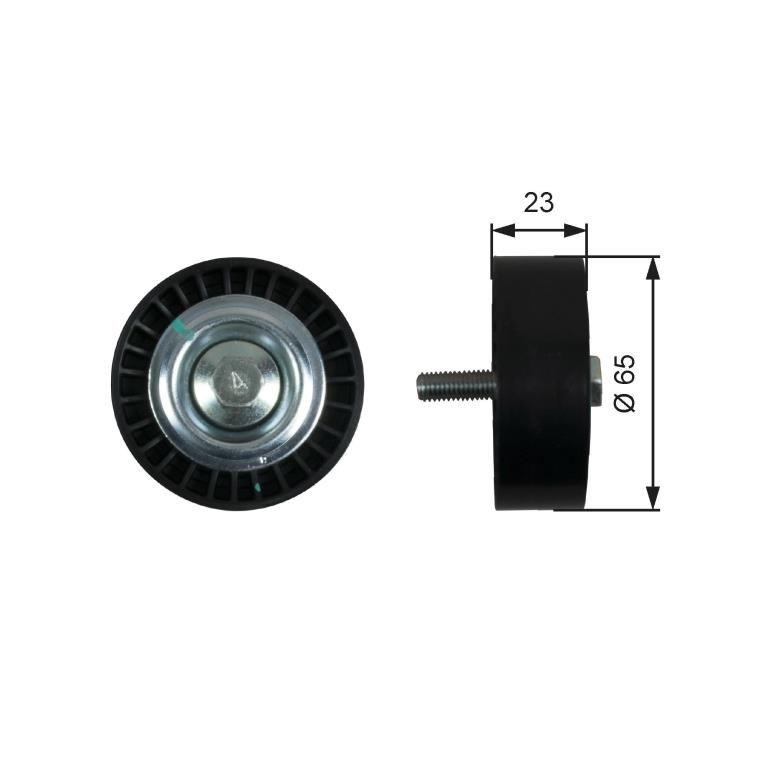 Rolo de desvio da correia trapezoidal estriada GATES ref. T36622