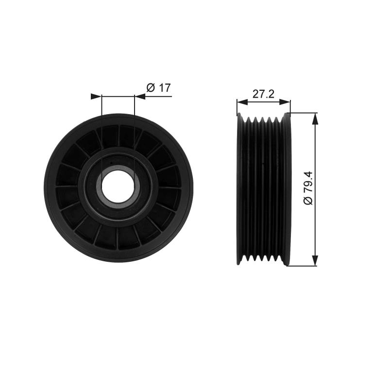 Galet enrouleur de courroie d'accessoire GATES ref. T38009