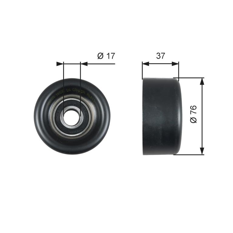 Galet enrouleur de courroie d'accessoire GATES ref. T38028