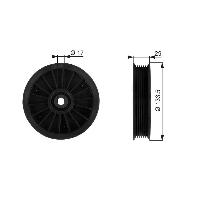 Galet enrouleur de courroie d'accessoire GATES ref. T38034