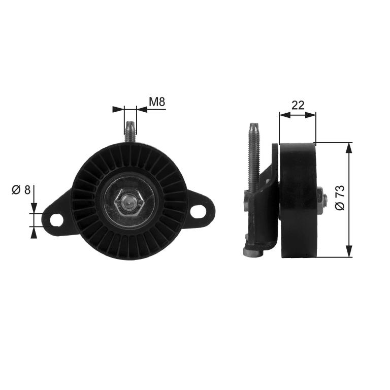 Polea tensora, correa auxiliar servicios GATES ref. T38056