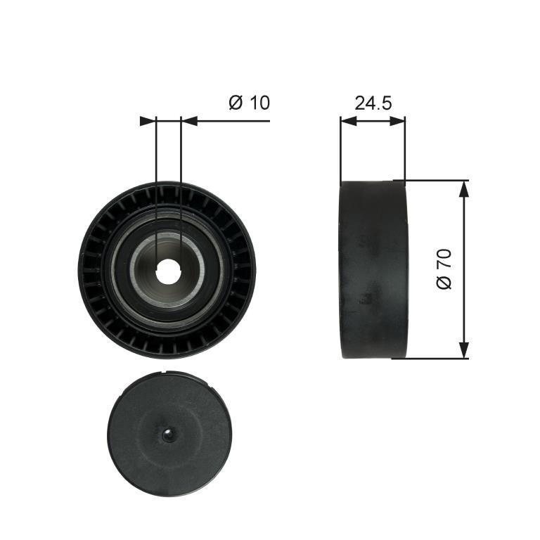 Galet enrouleur de courroie d'accessoire GATES ref. T38071