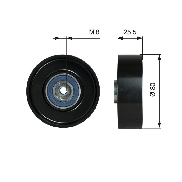 Galet enrouleur de courroie d'accessoire GATES ref. T38089