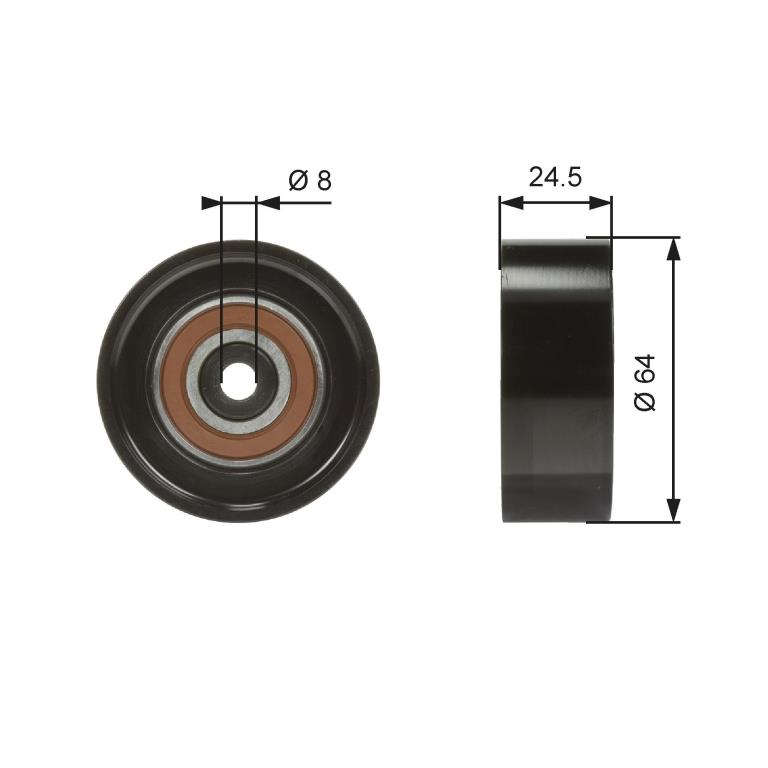 Galet enrouleur de courroie d'accessoire GATES ref. T38097