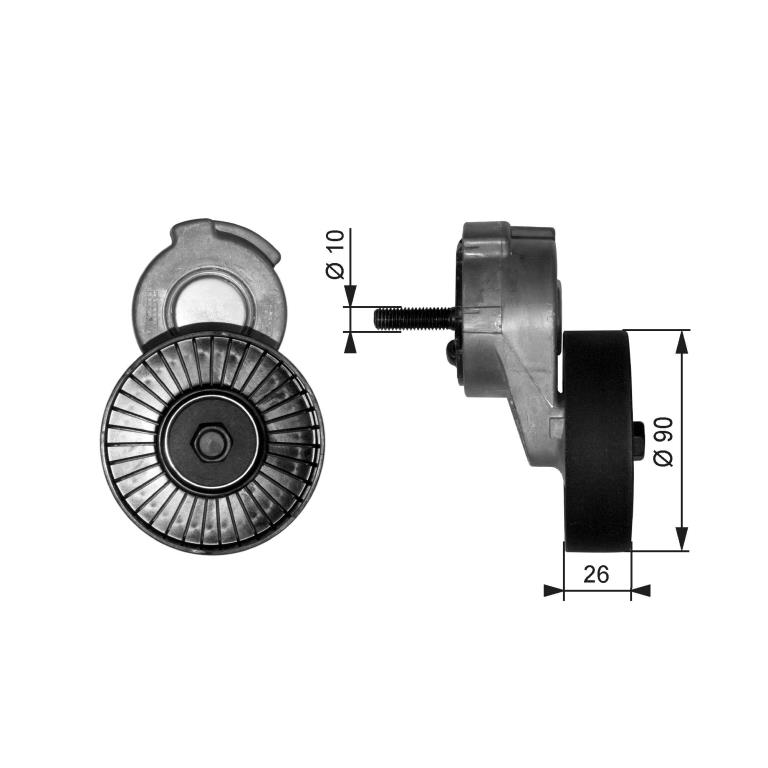 Galet tendeur de courroie d'accessoire GATES ref. T38113