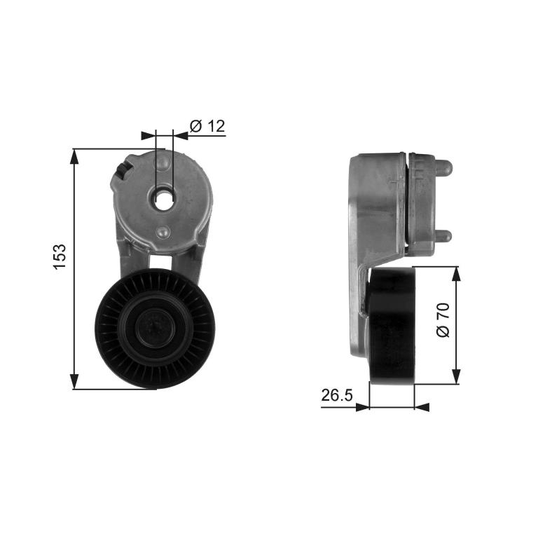 Galet tendeur de courroie d'accessoire GATES ref. T38163