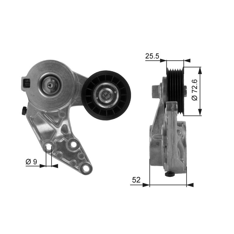 Galet tendeur de courroie d'accessoire GATES T38377