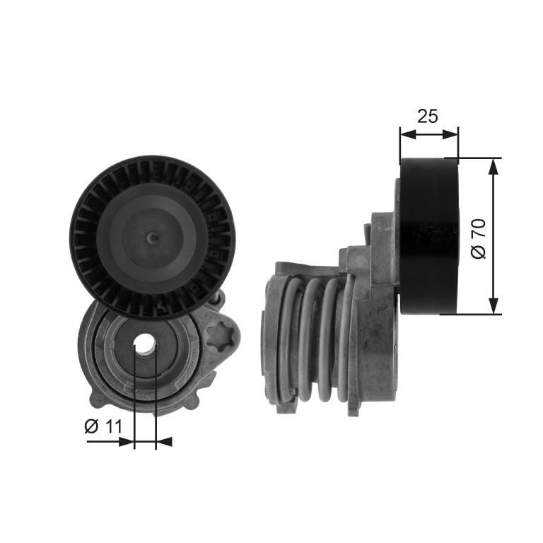 Rolo tensor da correia trapezoidal estriada GATES ref. T38384