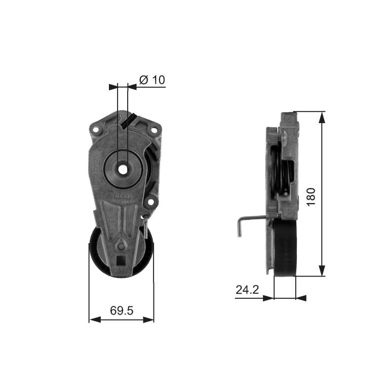 Galet tendeur de courroie d'accessoire GATES ref. T38405