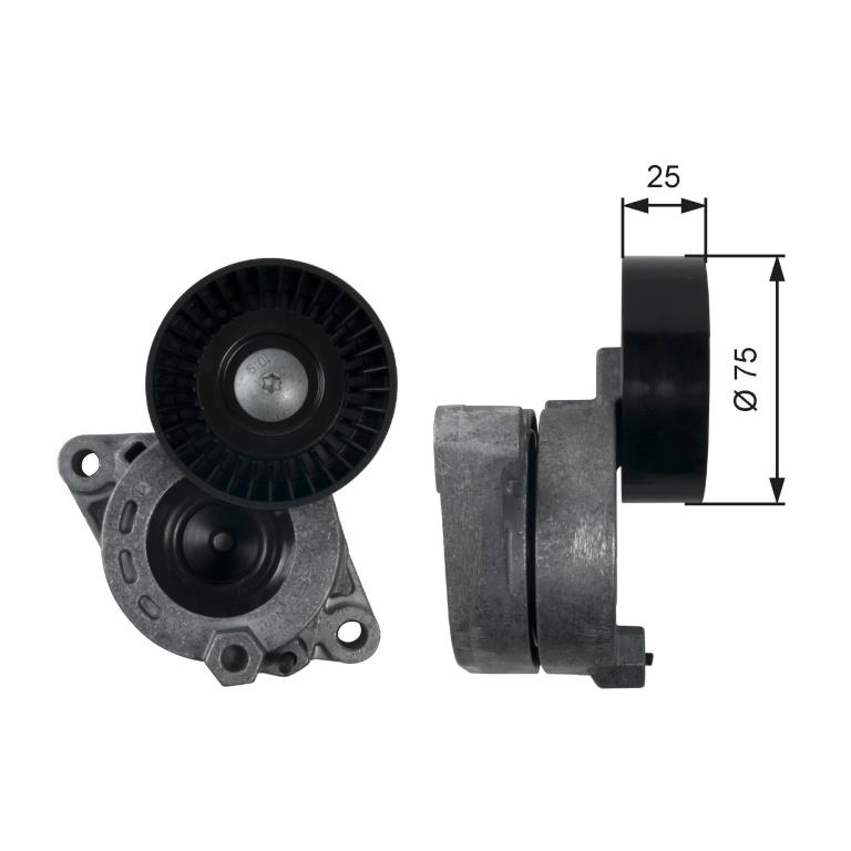 Rolo tensor da correia trapezoidal estriada GATES ref. T39169