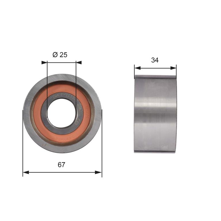 Galet enrouleur de courroie de distribution GATES ref. T41178