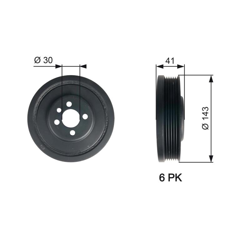 Poulie damper (Poulie de vilebrequin) GATES ref. TVD1001