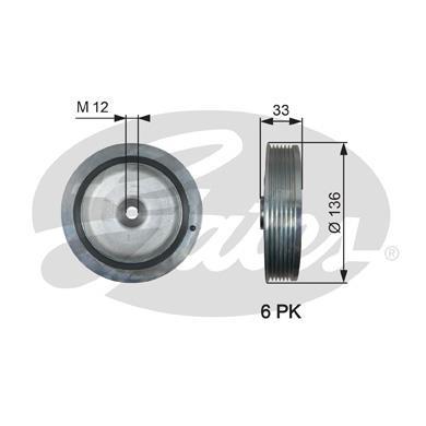Poulie damper (Poulie de vilebrequin) GATES TVD1008