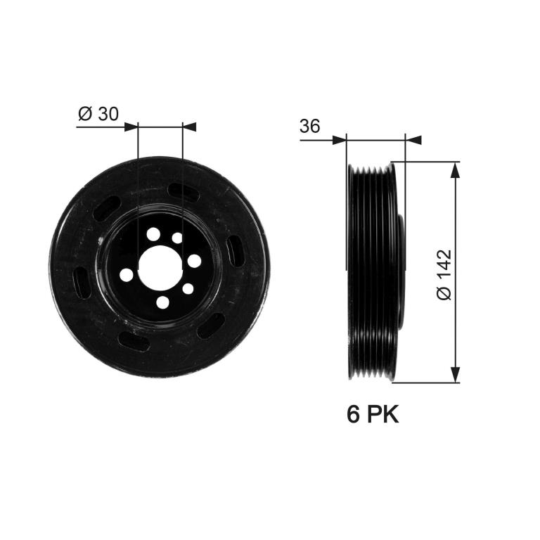 Poulie damper (Poulie de vilebrequin) GATES ref. TVD1009