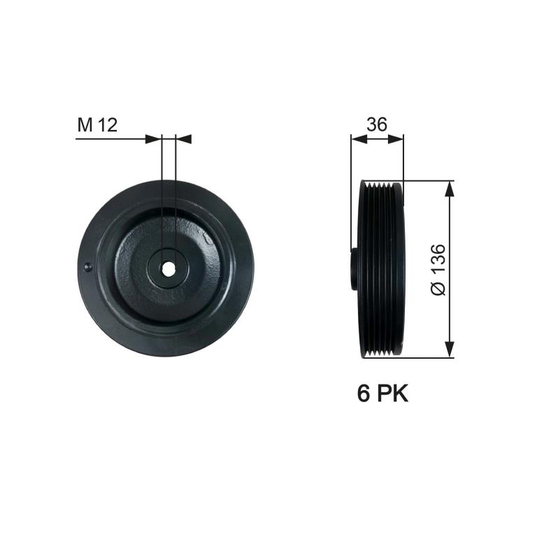 Poulie damper (Poulie de vilebrequin) GATES ref. TVD1010
