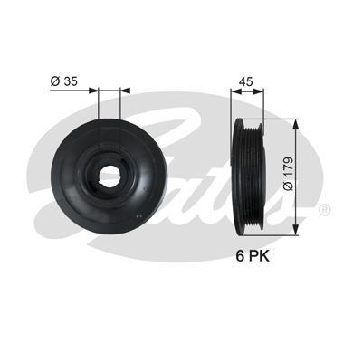 Poulie damper (Poulie de vilebrequin) GATES TVD1012