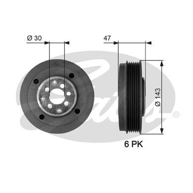 Poulie damper (Poulie de vilebrequin) GATES TVD1014