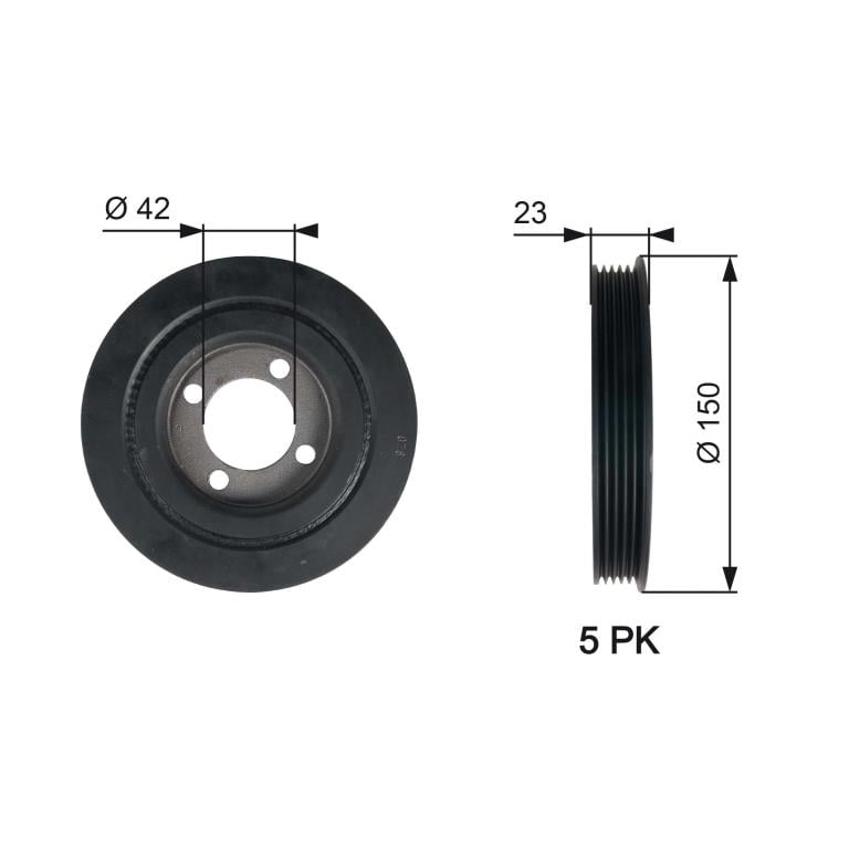 Poulie damper (Poulie de vilebrequin) GATES TVD1026